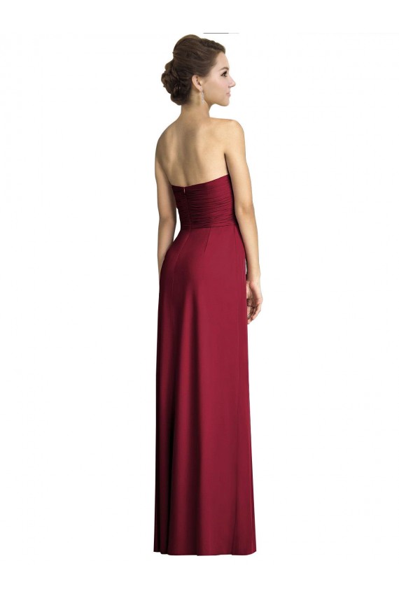 Long Sleeveless Soft Chiffon Burgundy A-Line Formal Dress / Bridesmaid Dress Newcastle