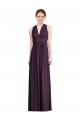 Long Sleeveless Soft Chiffon Grape V-Neck A-Line Bridesmaid Dress Newcastle