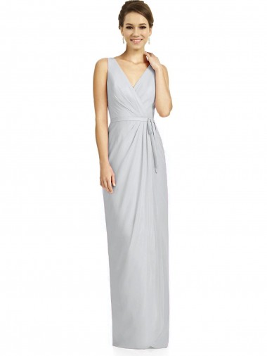 Long Sleeveless Soft Chiffon Frost Sheath Bridesmaid Dress Newcastle
