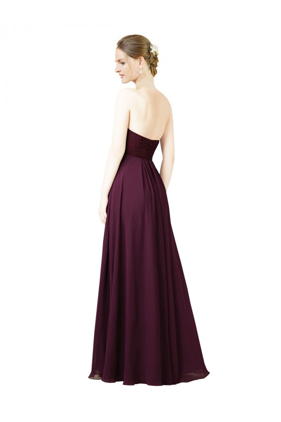 Long Sleeveless Chiffon Grape A-Line Bridesmaid Dress Newcastle