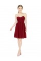 Knee Length Sleeveless Soft Chiffon Burgundy A-Line Bridesmaid Dress Newcastle