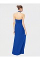 Long Floor Length Sleeveless Chiffon Royal Blue Halter Neck A-Line Bridesmaid Dress Newcastle