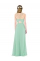 Long Sleeveless Soft Chiffon Mint Green Sheath Bridesmaid Dress Newcastle