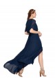 Long Flutter Sleeves Soft Chiffon Dark Navy A-Line Bridesmaid Dress / Formal Dress Newcastle