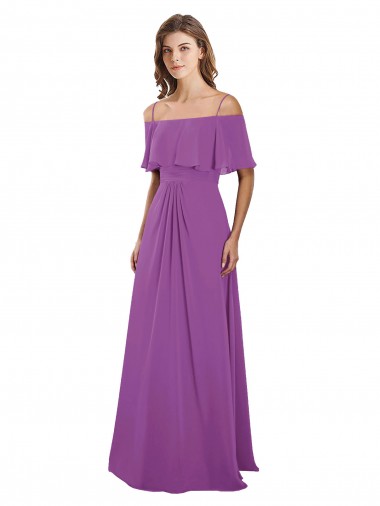 Long Flutter Sleeves Soft Chiffon Dahlia A-Line Bridesmaid Dress Newcastle