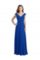 Long Sleeveless Chiffon Royal Blue V-Neck A-Line Bridesmaid Dress / Evening Dress Newcastle