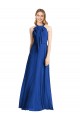 Long Sleeveless Soft Chiffon Royal Blue Halter Neck A-Line Bridesmaid Dress Newcastle