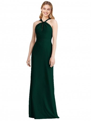 Long Sleeveless Soft Chiffon Ever Green Trumpet Bridesmaid Dress Newcastle