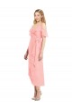 Cocktail Length Cold Shoulder Soft Chiffon Salmon Trumpet High Low Bridesmaid Dress Newcastle