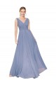 Long Sleeveless Soft Chiffon Dusty Blue A-Line Formal Evening Gown / Prom Dress / Bridesmaid Dress Newcastle