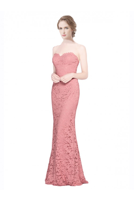 Long Sleeveless Lace Salmon Mermaid Formal Dress / Bridesmaid Dress Newcastle