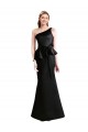 Long Sleeveless Satin Black One Shoulder Mermaid Bridesmaid Dress Newcastle