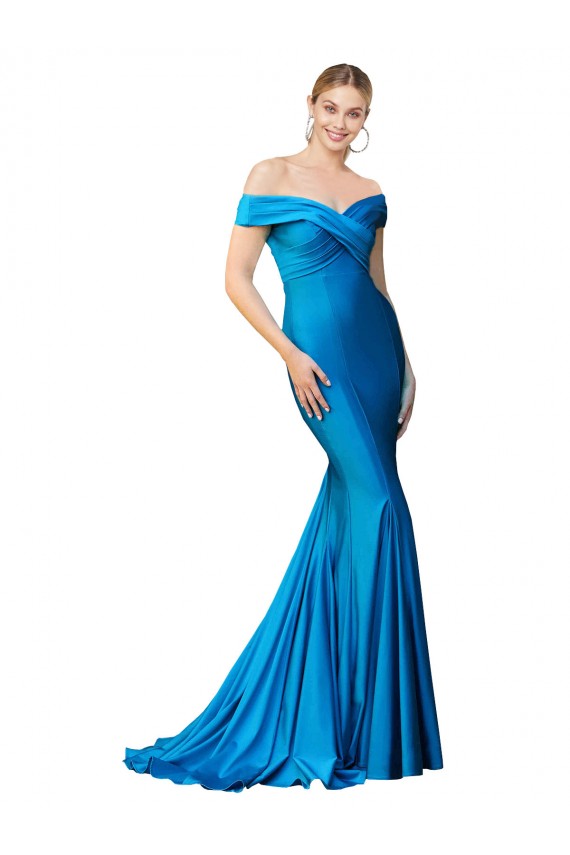 Long Sleeveless Satin Peacock Blue Mermaid Formal Evening Gown / Prom Dress / Bridesmaid Dress Newcastle