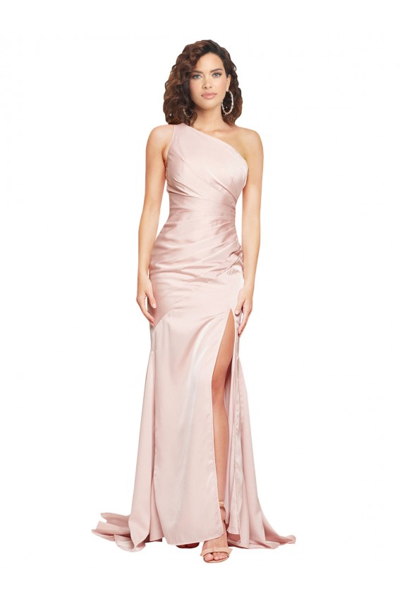 Long Sleeveless Silk like Satin Pink Sheath Black Tie Evening Dress / Prom Dress / Bridesmaid Dress Newcastle
