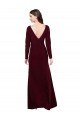 Long Long Sleeves Spandex Burgundy Gold Sheath Prom Dress / Bridesmaid Dress Newcastle