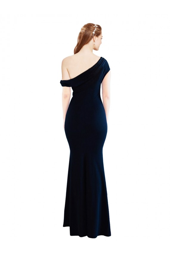 Long Sleeveless Stretch Crepe Dark Navy Mermaid Formal Evening Gown / Prom Dress / Bridesmaid Dress Newcastle