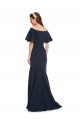 Short Sleeves Long Stretch Crepe Dark Navy Mermaid Bridesmaid Dress / Formal Dress Newcastle