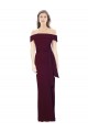 Long Sleeveless Stretch Crepe Burgundy Gold Off the Shoulder Mermaid Formal Evening Gown / Prom Dress / Bridesmaid Dress Newcastle