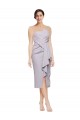 Cocktail Length Sleeveless Stretch Crepe Arctic Lilac Sheath High Low Evening Gown / Prom Dress / Bridesmaid Dress Newcastle