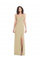 Long Sleeveless Stretch Crepe Champagne Trumpet Formal Evening Gown / Prom Dress / Bridesmaid Dress Newcastle