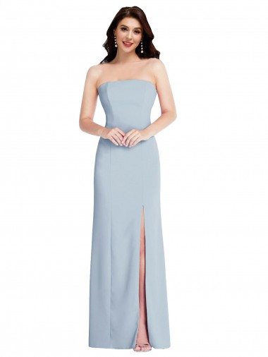 Long Sleeveless Stretch Crepe Light Sky Blue A-Line Formal Evening Gown / Prom Dress / Bridesmaid Dress Newcastle