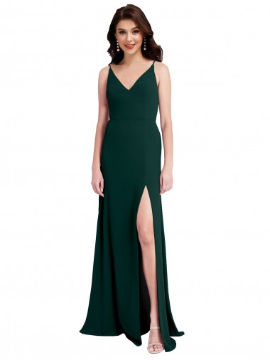 Long Sleeveless Stretch Crepe Midnight Green A-Line Formal Evening Gown / Prom Dress / Bridesmaid Dress Newcastle
