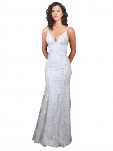 Long Sleeveless Stretch Crepe & Sequin Tulle White Mermaid Formal Evening Gown / Prom Dress / Bridesmaid Dress Newcastle
