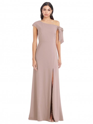 Long Sleeveless Stretch Crepe Dusty Pink A-Line Formal Evening Gown / Prom Dress / Bridesmaid Dress Newcastle