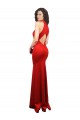 Long Sleeveless Stretch Satin Red Halter Neck Mermaid Formal Evening Gown / Prom Dress / Bridesmaid Dress Newcastle