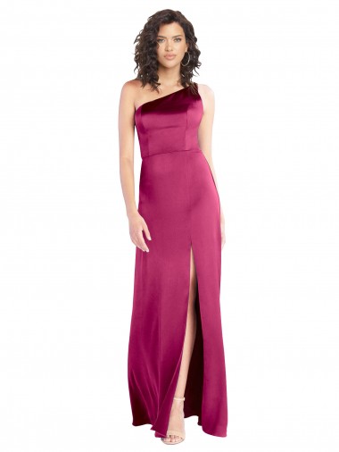 Long Sleeveless Stretch Satin Fuchsia A-Line Formal Evening Gown / Prom Dress / Bridesmaid Dress Newcastle