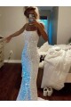 Sweep Train Sleeveless Velvet Sequin Spaghetti Straps Sheath Evening Dress Newcastle